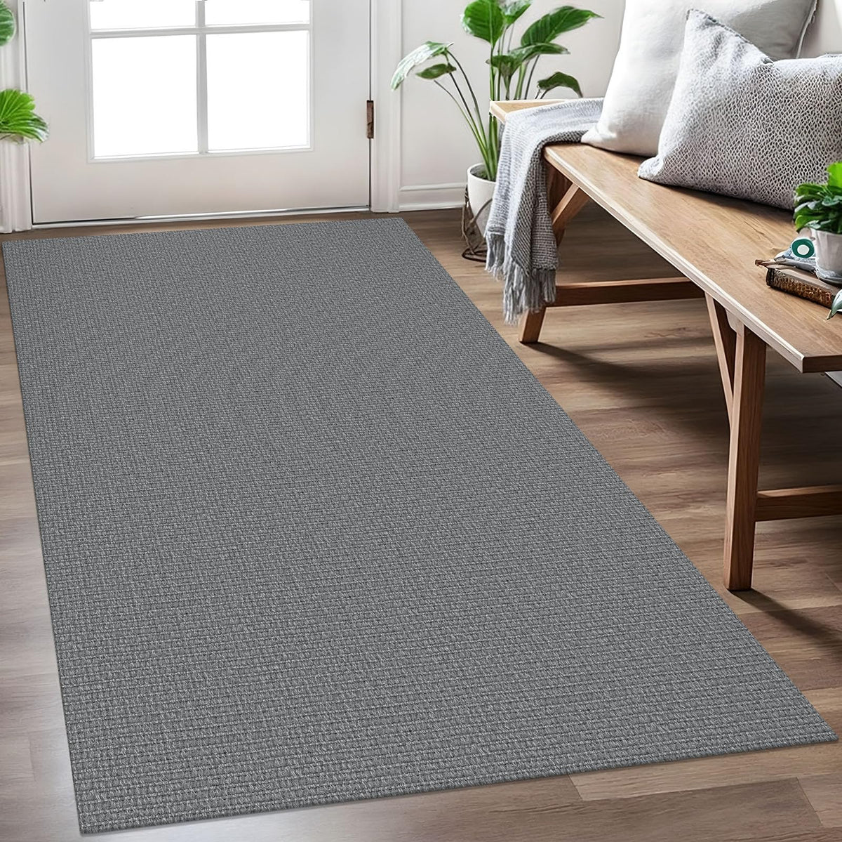 EARTHALL Washable Area Rug, Non Slip Living Room Rug, 5x7 Ft, Sand/Beige