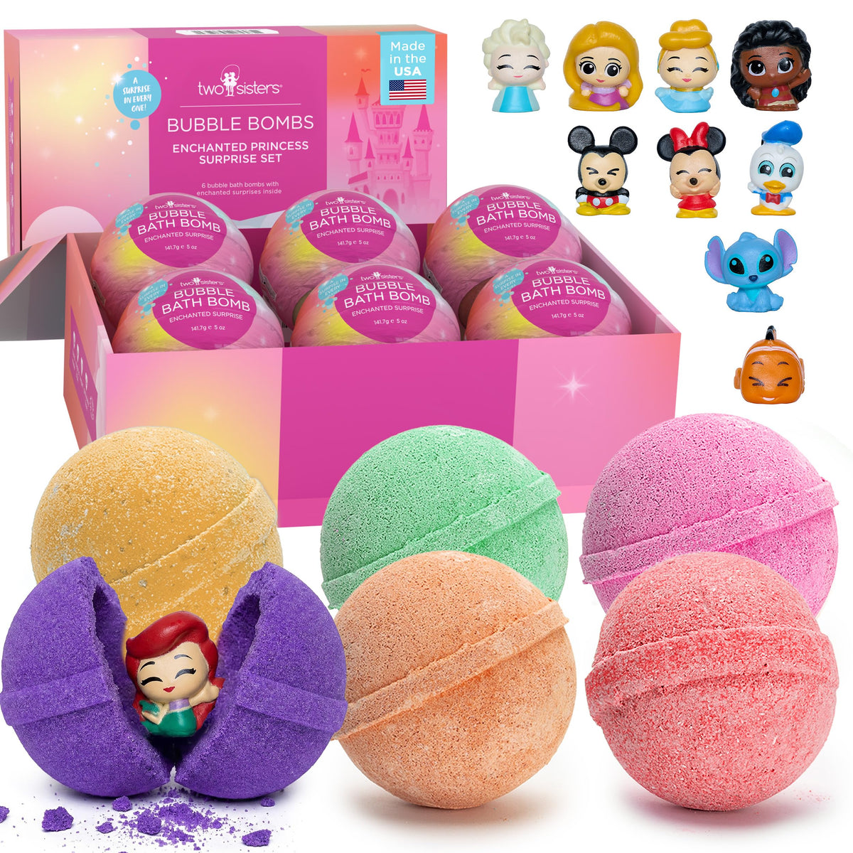 Superhero Bath Bombs for Kids with Surprise Hero Toys Inside, 6 Pack