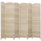 HOMCOM 3 Panel Room Divider 6 Ft Privacy Screen Hand-Woven Washed Oak
