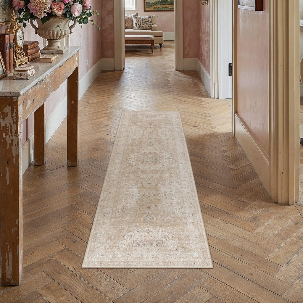 HUGEAR 8x10 Beige Neutral Area Rugs Washable Rug Carpet