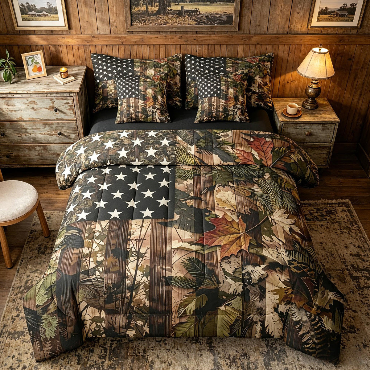 Feelyou Deer Comforter Set with Sheets King Size 7 piece Kids Rustic Deer Hunting Bedding Set Cabin Lodge Deer Bed in a Bag Farmhouse Nature Wildlife Antlers Brown Bed Set