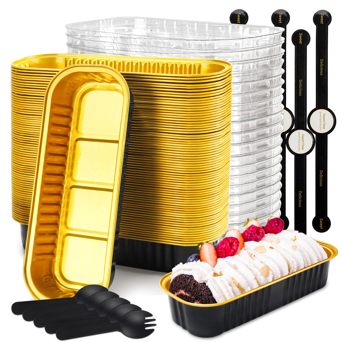 Mini Cake Pans with Lids, 600 Pack Pink 6.8oz for Picnic Desserts