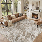DMOYEST Area Rug Living Room Rugs 9x12 Washable Abstract Grey Carpet