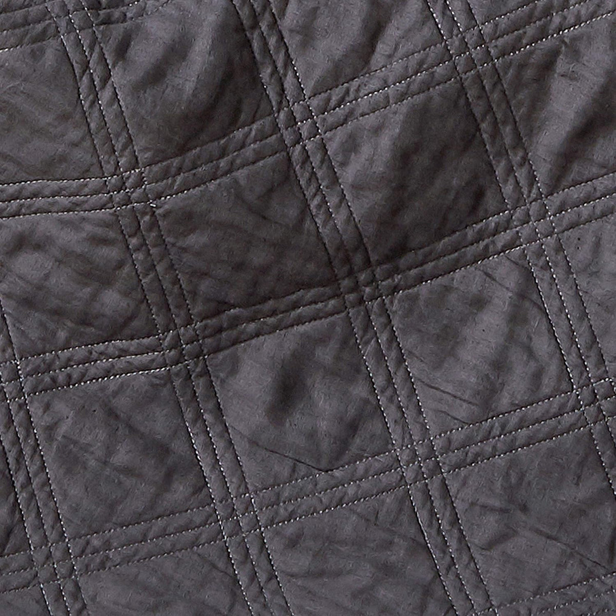 Levtex Home - 100% French Flax Linen Front/100% Cotton Back - Quilted Throw - French Flax Washed Linen - Charcoal - Throw Size (50 x 60in.)