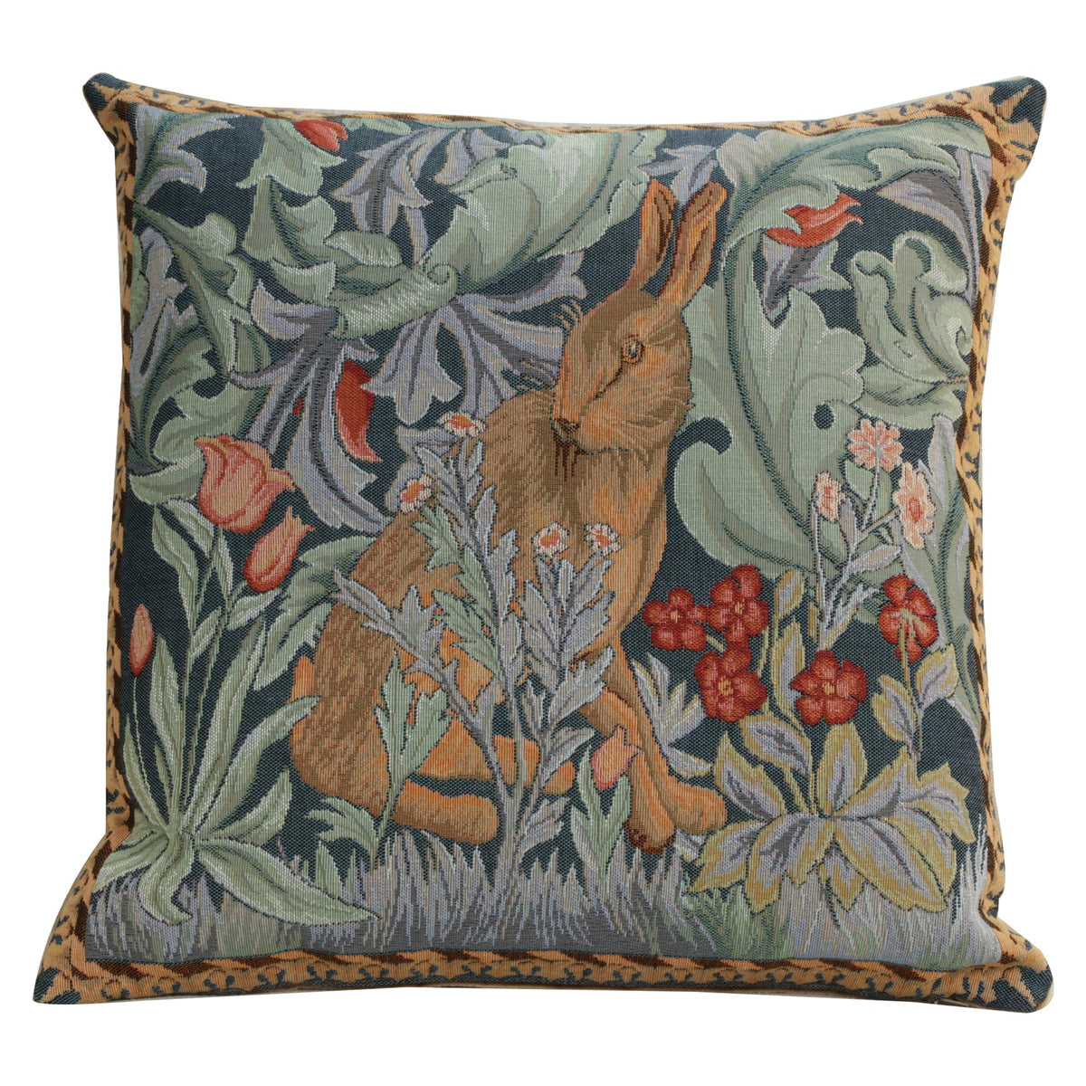 William Morris Birds Face to Face II Tapestry Throw Pillow Cover 19 x 19 in