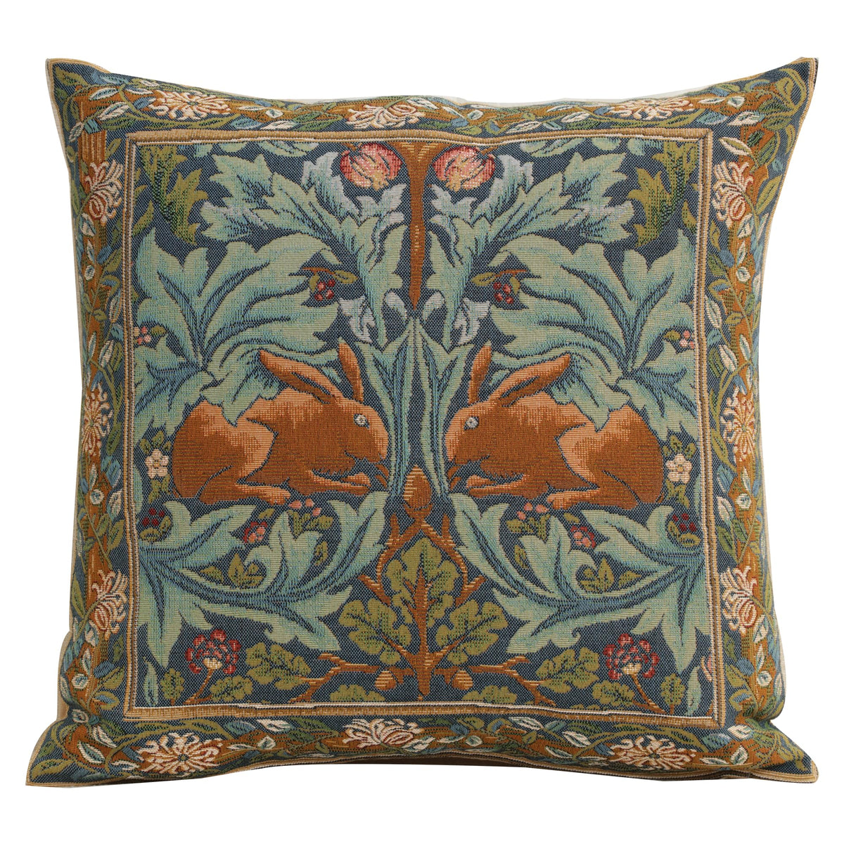 William Morris Birds Face to Face II Tapestry Throw Pillow Cover 19 x 19 in