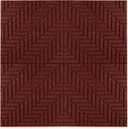 Playsafer Herringbone Rubber Interlocking Tiles | 16 X 16 | Easy Install for Indoor and Outdoor Use (Red, 20 Tiles)