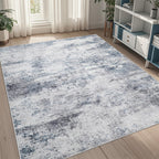 8x10 Area Rugs for Living Room Washable Bedroom Dining Room Blue Grey