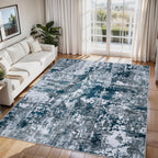 8x10 Area Rugs for Living Room Washable Bedroom Dining Room Blue Grey