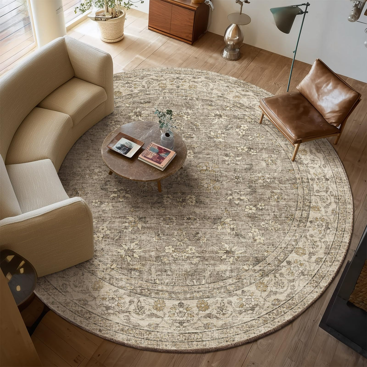 Washable Area Rugs for Living Room: 9x12 Bedroom Rug Boho Vintage Area Rug Stain Resistant Non Slip Low Pile Lightweight Soft Carpets for Dining Room Kitchen Nursery Kids Room Playroom Home Office