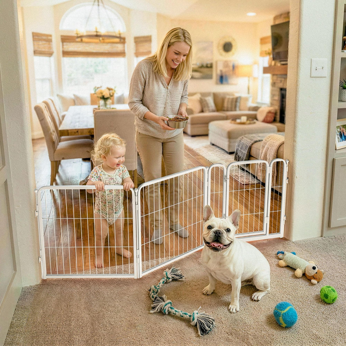 FXW Dog Gate, Extra Wide Adjustable for Openings Up to 111", 32" H