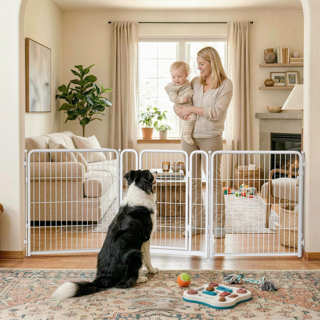 FXW Dog Gate, Extra Wide Adjustable for Openings Up to 165", 32" H