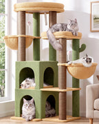 Globlazer Cat Tree Tower for Indoor Cats Large Adult, FC50, Light Grey