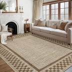 GarveeHome 5x7 Washable Area Rug Checkered Rug for Bedroom Living Room