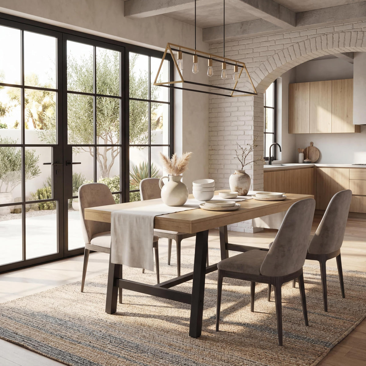 GarveeHome Industrial Dining Table for 6-8 People, 70.87" Long Large Kitchen Table with Sturdy Metal Frame, Rectangular Counter for Dinner, Kitchen, Dining Room (Grey, 71" Non-extendable)