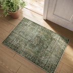 Washable Area Rugs for Living Room: 9x12 Bedroom Rug Boho Vintage Area Rug Stain Resistant Non Slip Low Pile Lightweight Soft Carpets for Dining Room Kitchen Nursery Kids Room Playroom Home Office