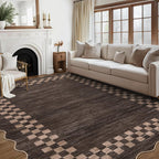 GarveeHome 5x7 Washable Area Rug Checkered Rug for Bedroom Living Room