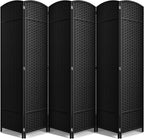 Sorbus Foldable Room Divider, Mesh Privacy Screen (6 Panel, Black)