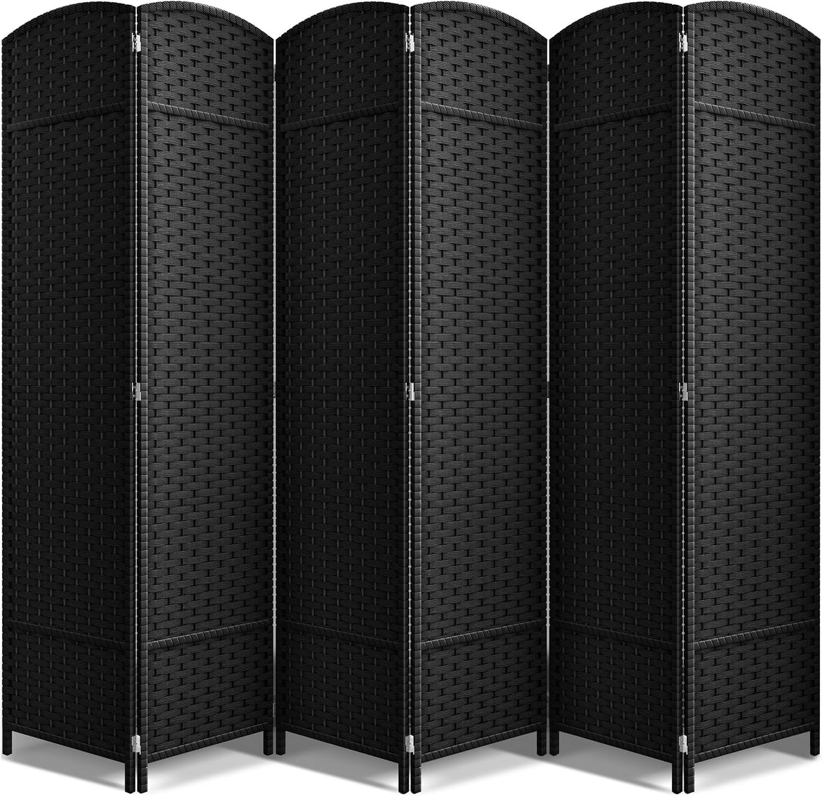 Sorbus Foldable Room Divider, Mesh Privacy Screen (6 Panel, Black)