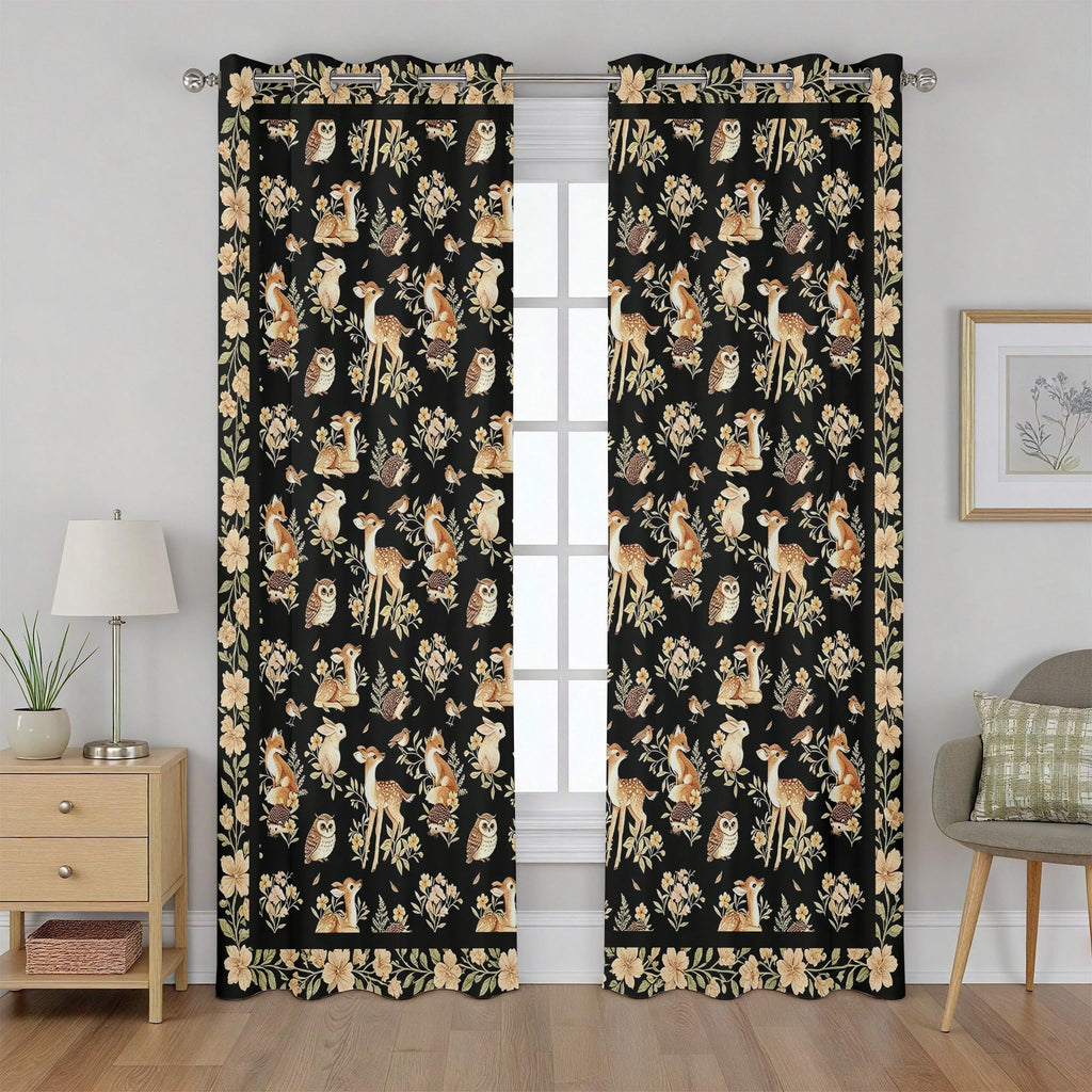 Chicken Curtains, Botanical Leave Chicken Curtains 84 Inch Length