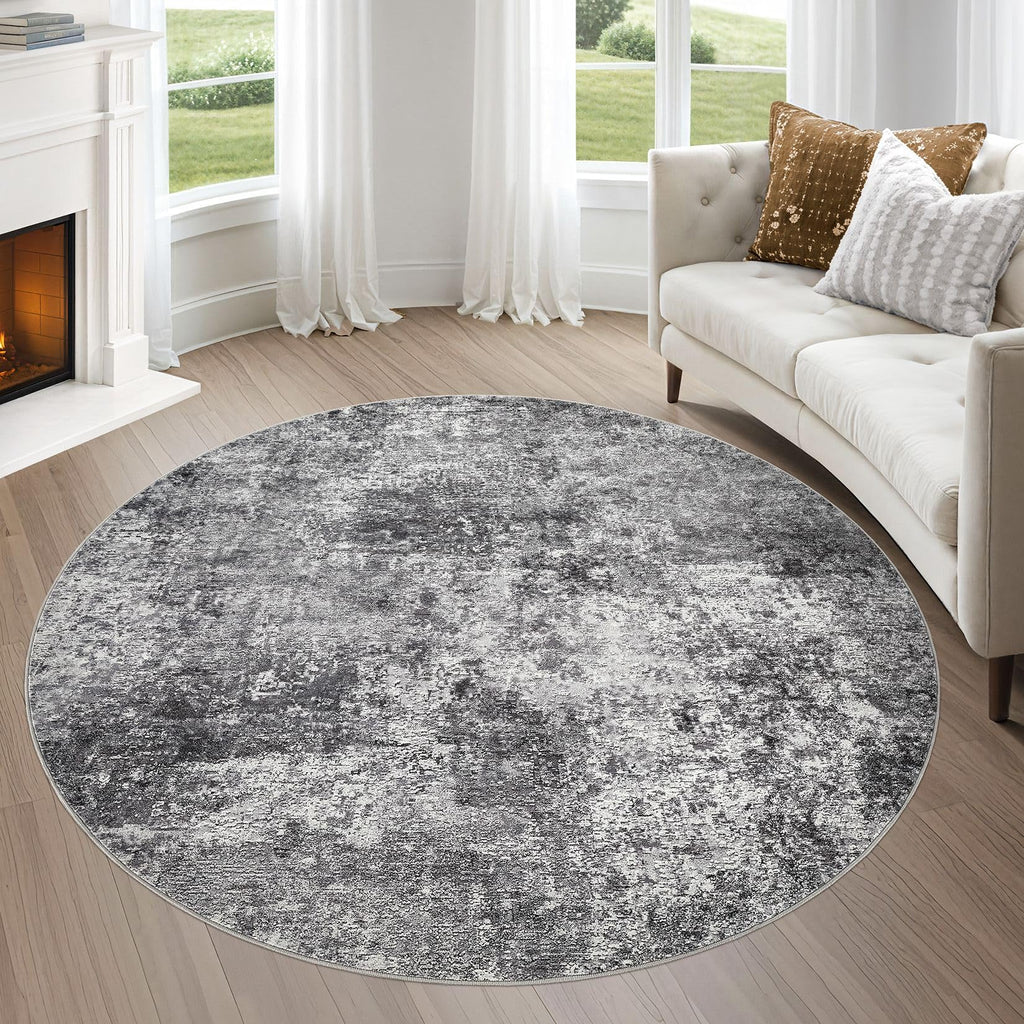 DMOYEST Area Rug Living Room Rugs 9x12 Washable Abstract Grey Carpet