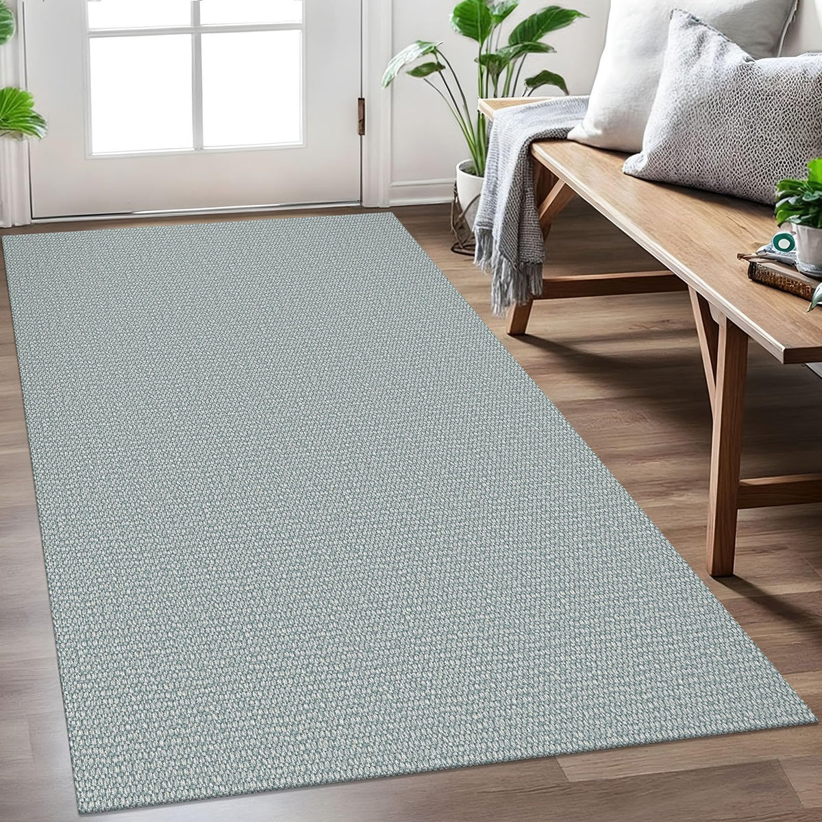 EARTHALL Washable Area Rug, Non Slip Living Room Rug, 5x7 Ft, Sand/Beige
