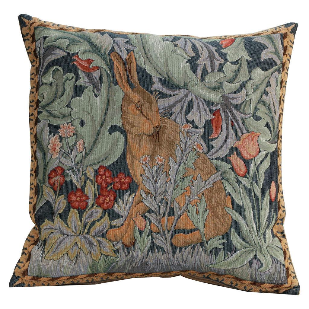 William Morris Birds Face to Face II Tapestry Throw Pillow Cover 19 x 19 in