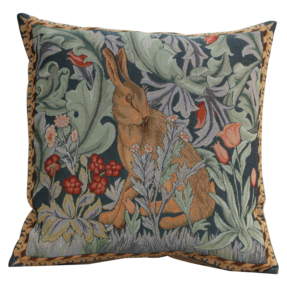 William Morris Birds Face to Face II Tapestry Throw Pillow Cover 19 x 19 in