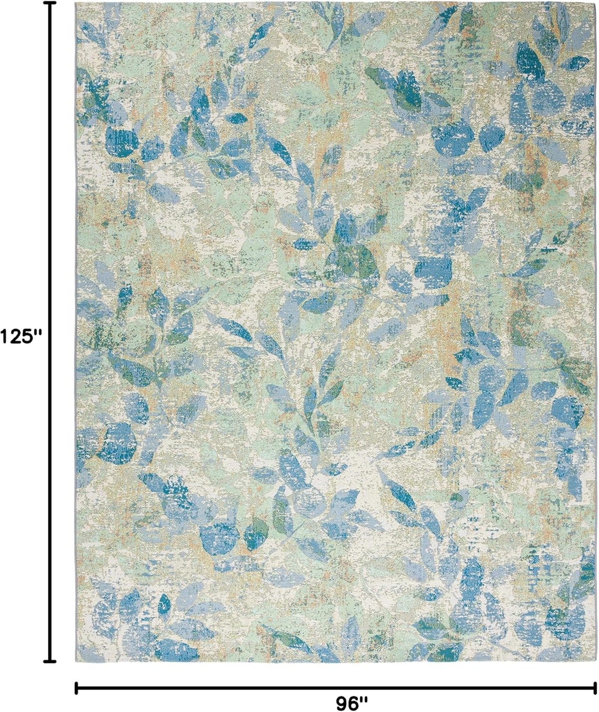 SAFAVIEH Washable Rug Outdoor Barbados Collection - 8' x 10'5", Blue & Ivory, Non-Shedding & Easy to Clean, Ideal for Patio, Backyard, Mudroom (BAR594M)