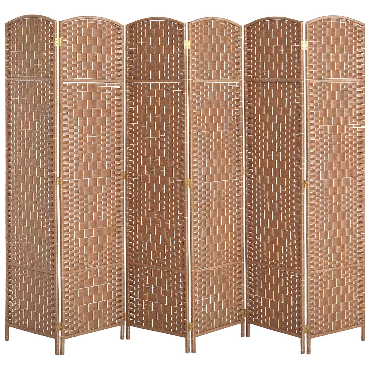 HOMCOM Room Divider 6-Panel, 6FT-Tall Folding Privacy Screen, Natural