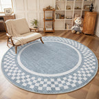 GarveeHome 5x7 Washable Area Rug Checkered Rug for Bedroom Living Room