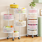 SNTD 5-Tier Fruit and Vegetable Basket Bowls for Kitchen, Rotating, Black