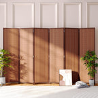 JOSTYLE Bamboo Room Divider, 6-Panel Folding Privacy Screen, 6 ft. Tall