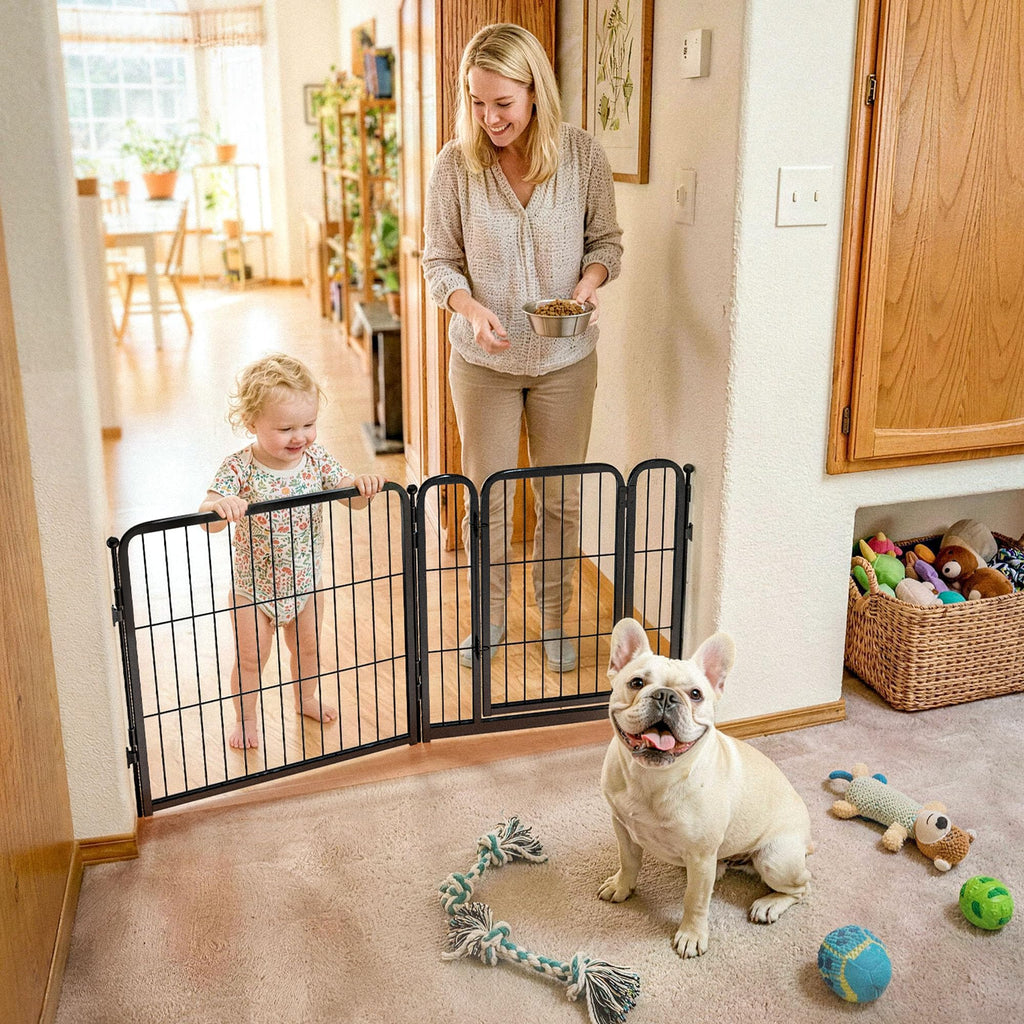 FXW Dog Gate, Extra Wide Adjustable for Openings Up to 165", 32" H