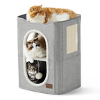 Bedsure 3-Level Cat Tree for Indoor Cats with Scratching Post,Grey