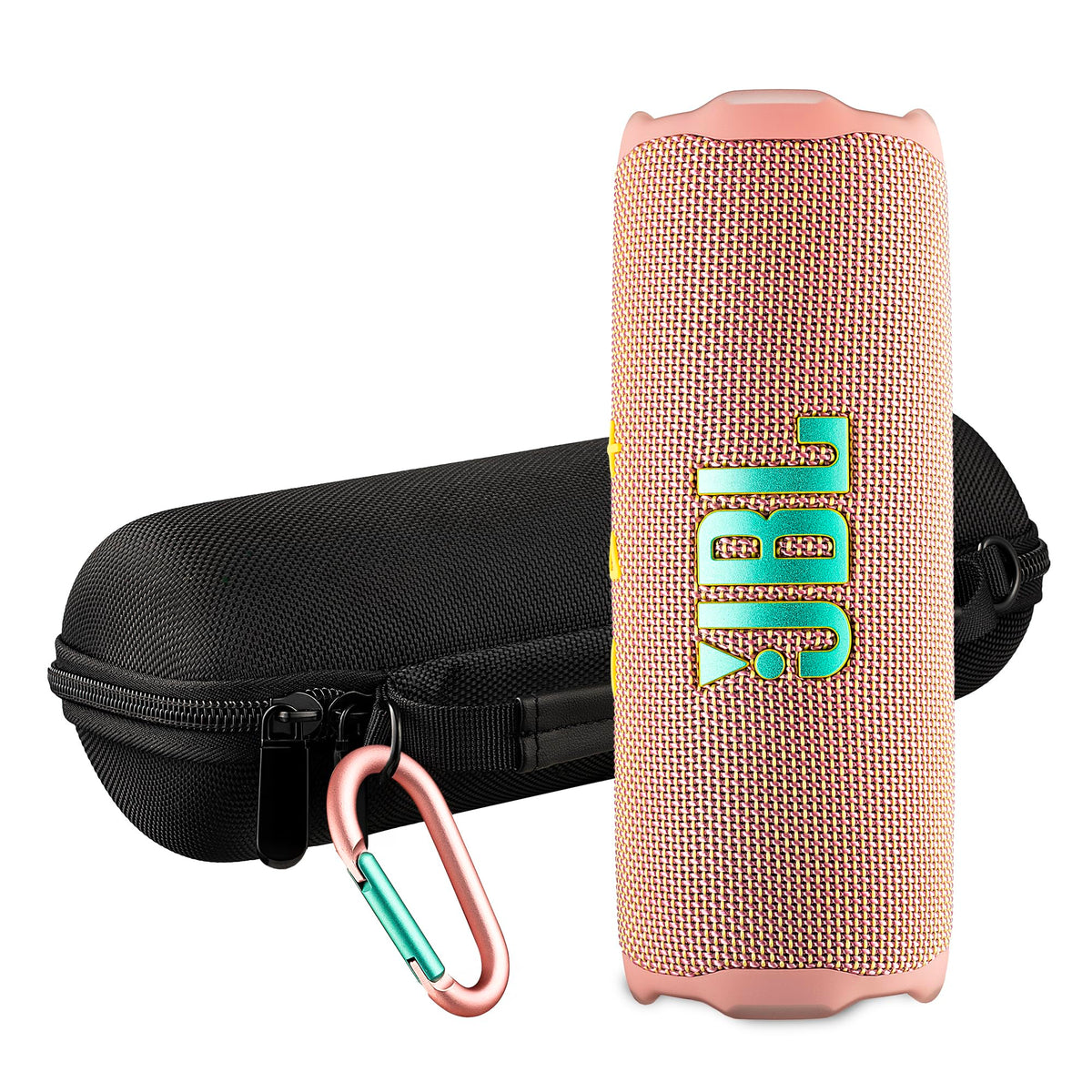 JBL FLIP 7 (Black) Waterproof Portable Speaker Bundle with X-Halo Hardcase (Black)