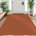 EARTHALL Woven Area Rugs 6x9 Ft Washable Living Room Rugs Non Slip Rubber Backed Dining Room Rug Braided Bedroom Rugs Indoor Floor Carpet for Living Room, Bedroom, Dining Room, Beige/Ivory