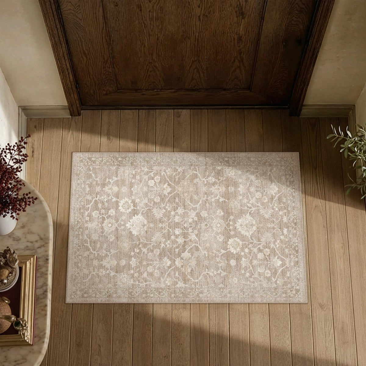 HUGEAR 8x10 Beige Neutral Area Rugs Washable Rug Carpet