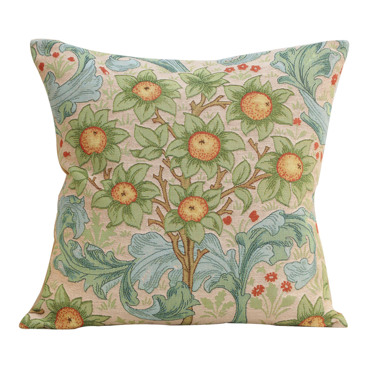 William Morris Kelmscott Tree Blue Tapestry Throw Pillow Cover 19 x 19 in