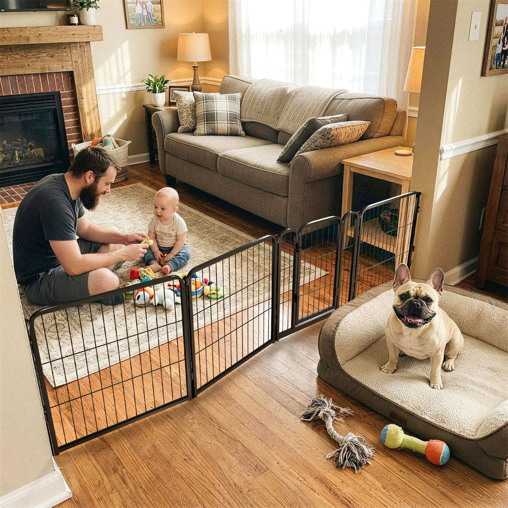 FXW Dog Gate, Extra Wide Adjustable for Openings Up to 165", 32" H