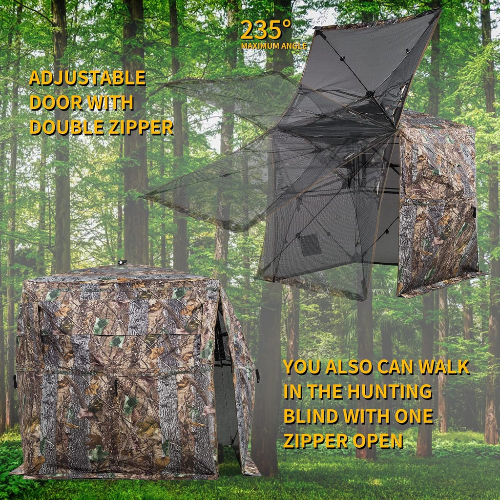 FUNHORUN Hunting Blind 270/360 See Through Deer Blind, Pop Up Ground Blind