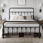 Yaheetech Queen Metal Platform Bed Frame, Victorian Headboard & Footboard