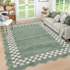 GarveeHome 5x7 Washable Area Rug Checkered Rug for Bedroom Living Room