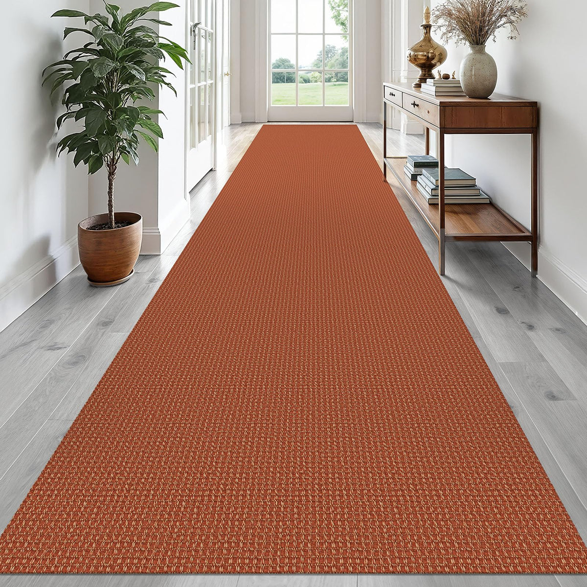 EARTHALL Woven Area Rugs 6x9 Ft Washable Living Room Rugs Non Slip Rubber Backed Dining Room Rug Braided Bedroom Rugs Indoor Floor Carpet for Living Room, Bedroom, Dining Room, Beige/Ivory