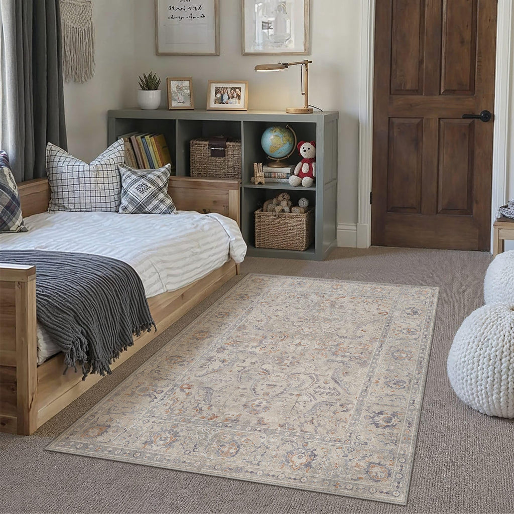 HUGEAR 8x10 Beige Neutral Area Rugs Washable Rug Carpet
