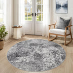 DMOYEST Area Rug Living Room Rugs 9x12 Washable Abstract Grey Carpet