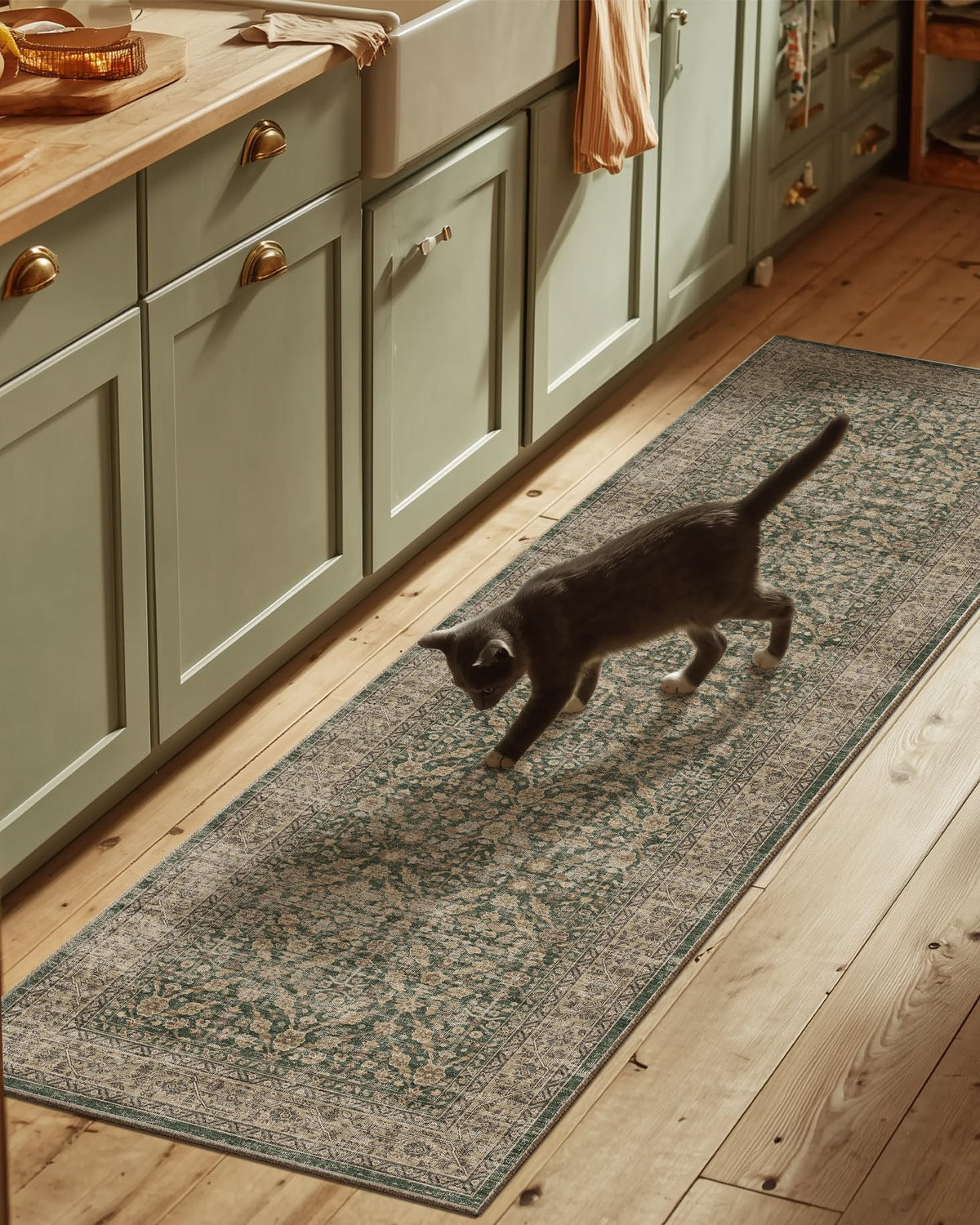 Washable Area Rugs for Living Room: 9x12 Bedroom Rug Boho Vintage Area Rug Stain Resistant Non Slip Low Pile Lightweight Soft Carpets for Dining Room Kitchen Nursery Kids Room Playroom Home Office