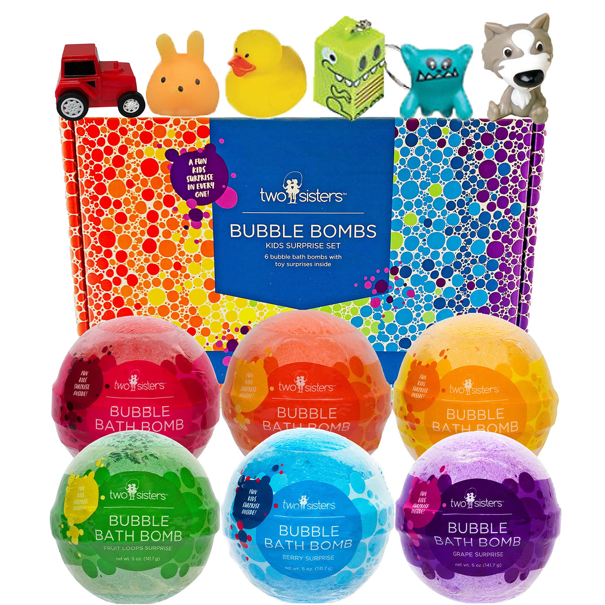 Superhero Bath Bombs for Kids with Surprise Hero Toys Inside, 6 Pack