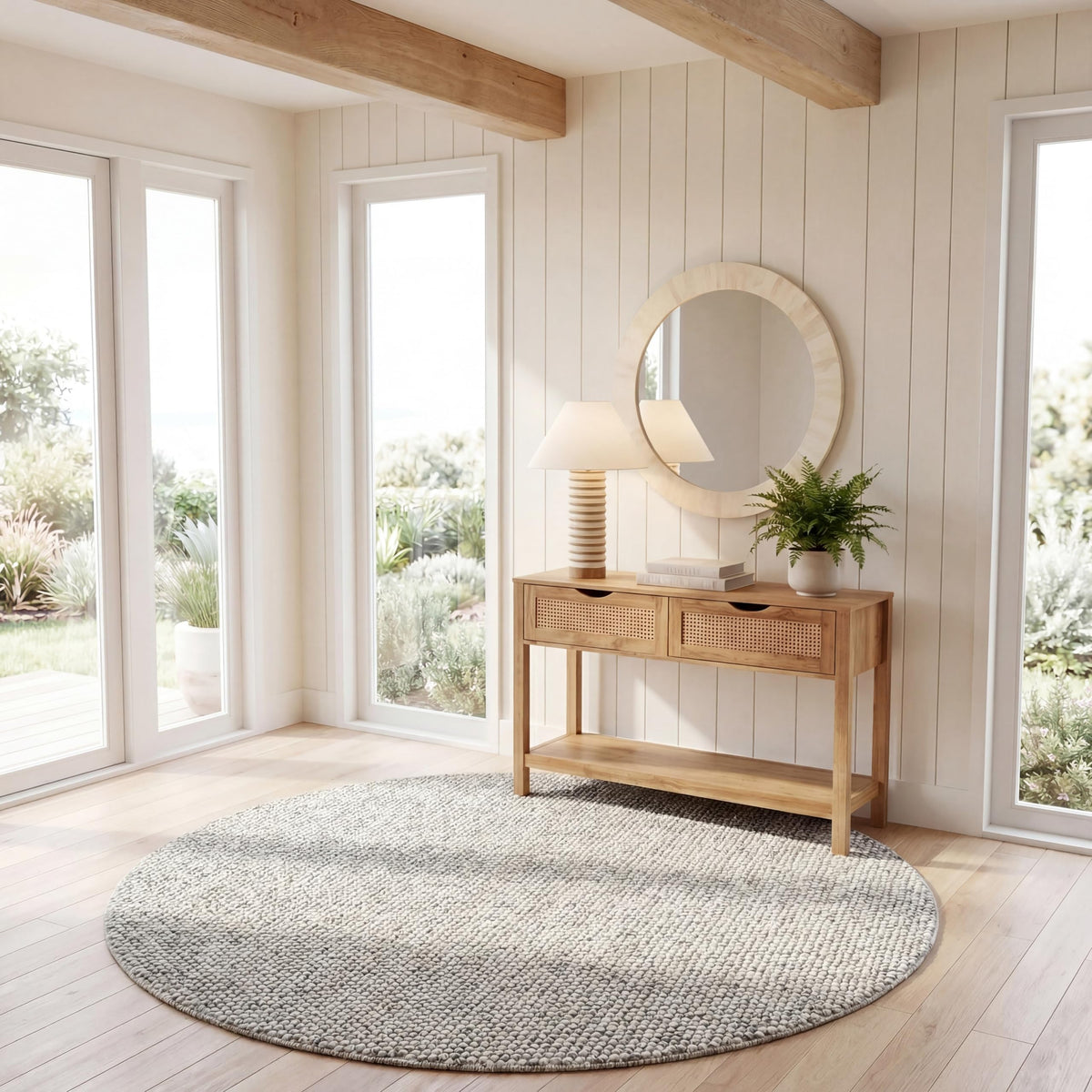 SAFAVIEH Natura Runner Rug 2x6 Wool Knotted, Beige NAT620B