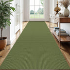 EARTHALL Woven Area Rugs 6x9 Ft Washable Living Room Rugs Non Slip Rubber Backed Dining Room Rug Braided Bedroom Rugs Indoor Floor Carpet for Living Room, Bedroom, Dining Room, Beige/Ivory